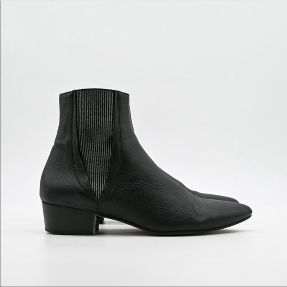 Pure Navy Hubert Leather Chelsea Boot Black‎ Size 7.5 - Picture 1 of 9